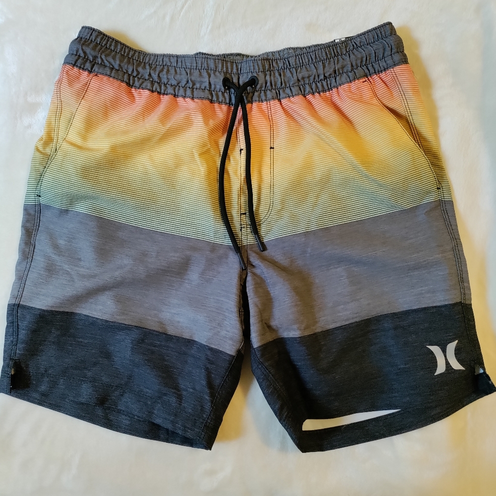 Hurley S swim trunks volley short gray orange NWT - Picture 2 of 11